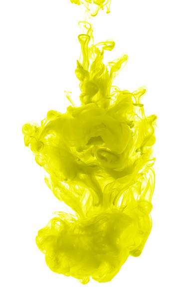 istock Yellow ink dropped into water 480973773