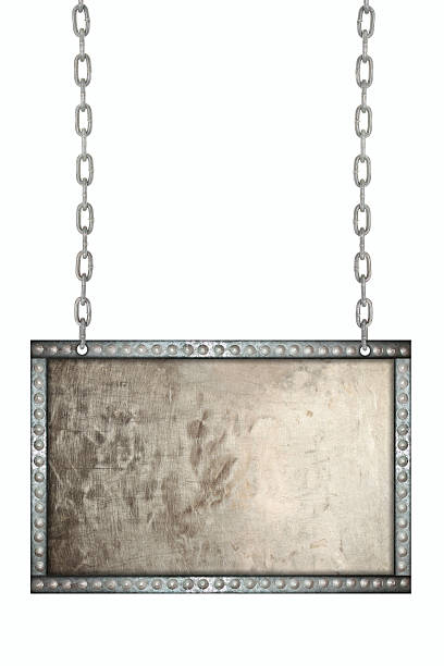 istock old grunge aluminum plate signboard hanging on chains isolated 480974708