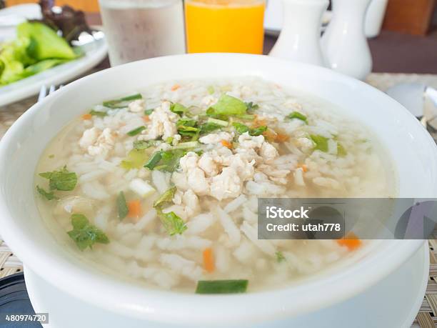 Chicken Porridge Stock Photo - Download Image Now - Chicken Meat, Rice - Food Staple, Soup