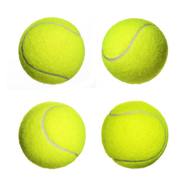 tennis ball sammlung isoliert - tennisball stock-fotos und bilder