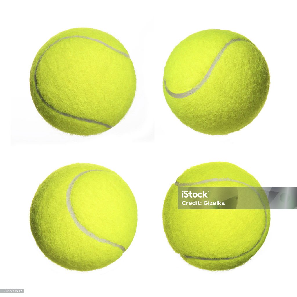 Tennis Ball Collection isolated Tennis Ball Collection isolated on white background. Closeup Tennis Stock Photo