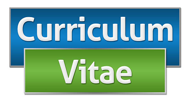 Curriculum Vitae Blue Green Background stock photo