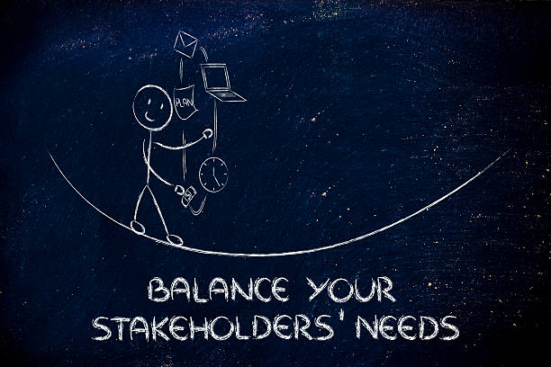 balancing your stakeholders' needs: juggling with pc, document, stock photo