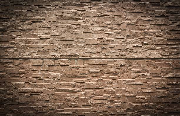 Parede de pedras rústicas textura de Fundo de Cena Marrom - foto de acervo