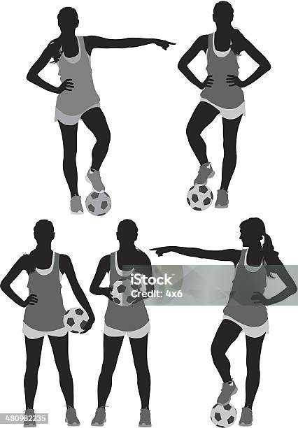 Female Soccer Player Stock Illustration - Download Image Now - Women, In Silhouette, Sport
