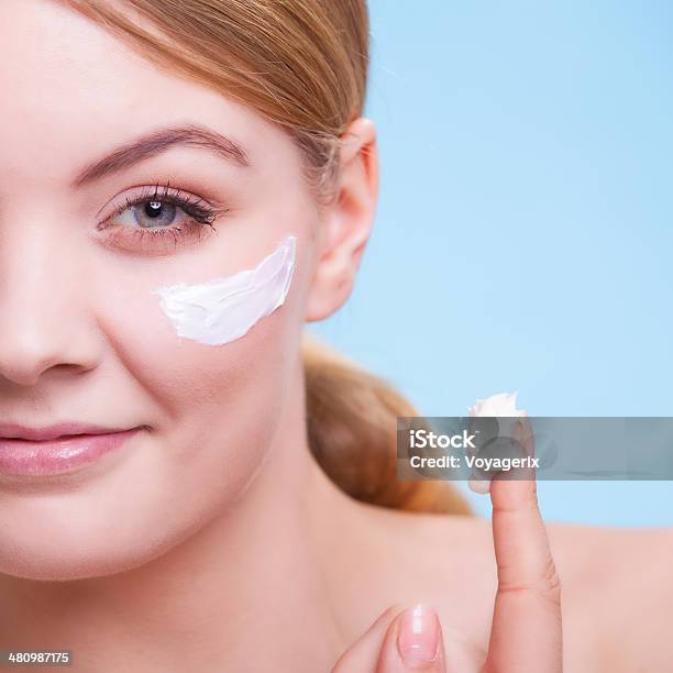 Skincare Face Young Woman Girl Taking Care Of Dry Skin Stock Photo - Download Image Now