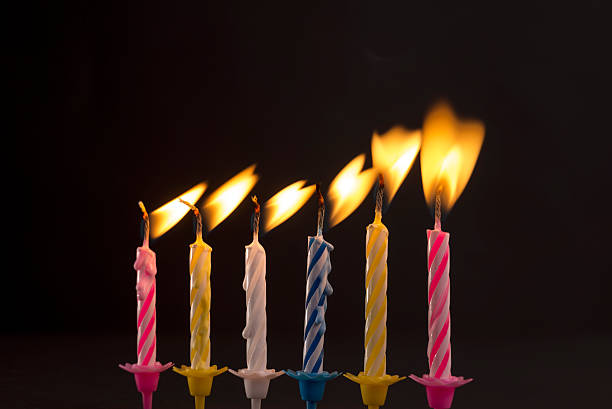 istock Burning birthday candles in wind 480991445