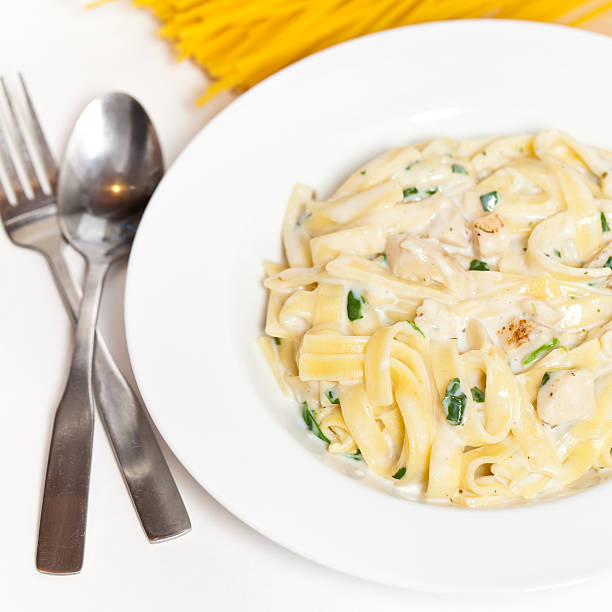 istock Chicken fettuccine alfredo 480993055