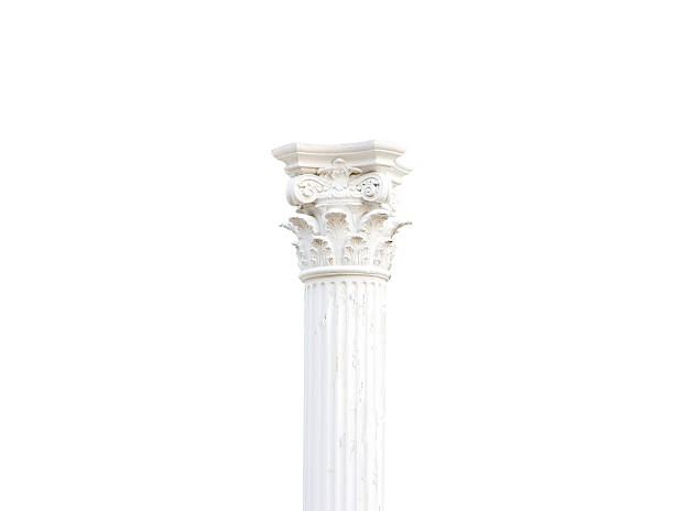 blanc simple piliers grecs sur fond blanc - column greek culture roman architecture photos et images de collection