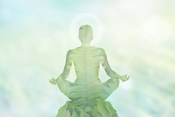 istock Abstract woman meditation in the soft nature background 480994256