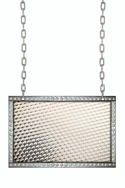 istock aluminum plate signboard hanging on chains isolated 480995510