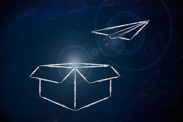 istock paper airplane flying: think outside the box 480997434