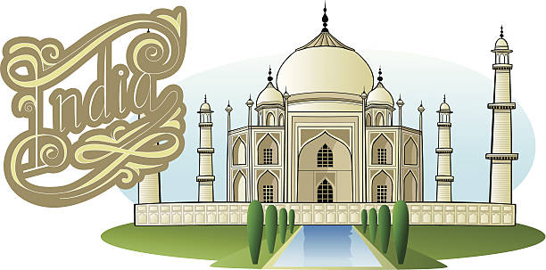 Taj Mahal With India Lettering Stock Illustration - Download Image Now -  Agra, Arch - Architectural Feature, Architectural Dome - iStock