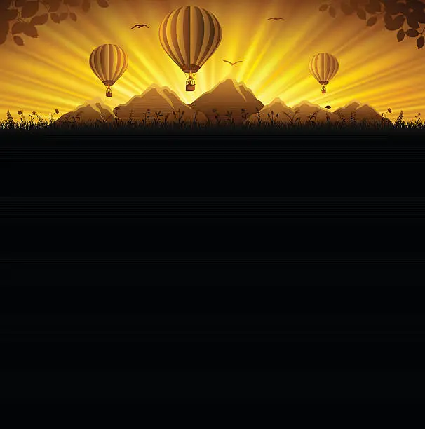 Vector illustration of Hot Air Balloons