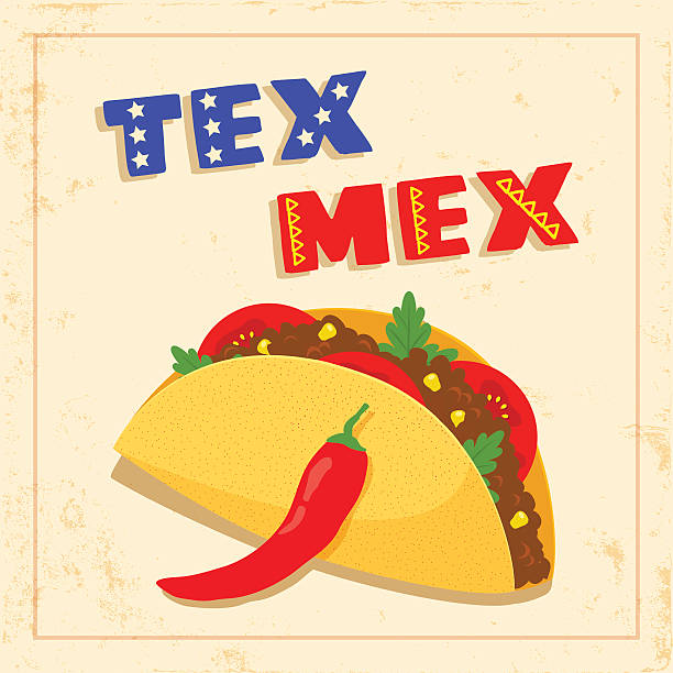 tex mex taco na białym tle - texmex stock illustrations