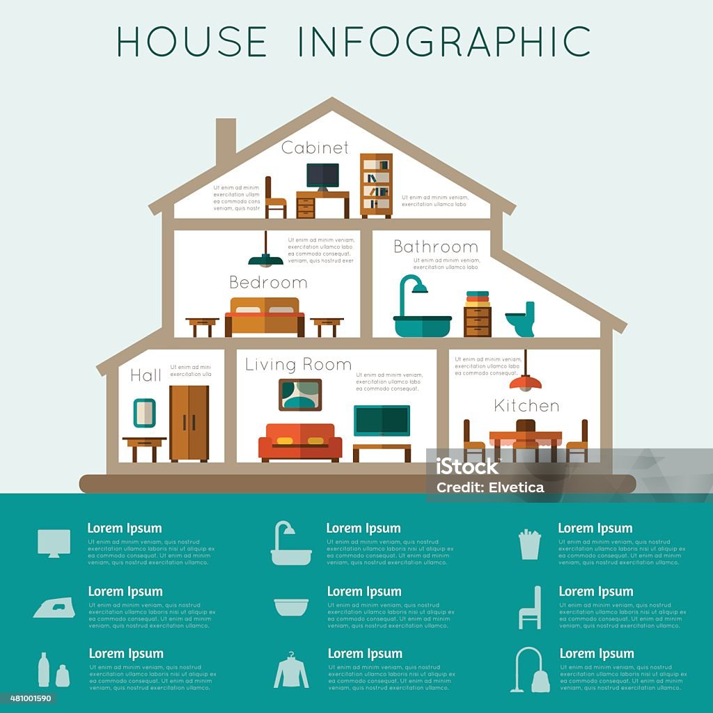 House Infographic Stock Illustration - Download Image Now - Infographic ...