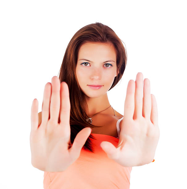 istock Girl with stop gesture 481002358