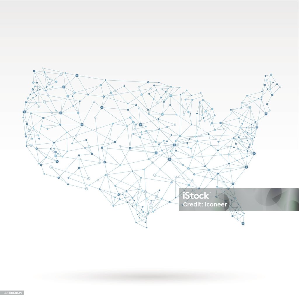 米国ネットワークマップ - つながりのロイヤリティフリーベクトルアート