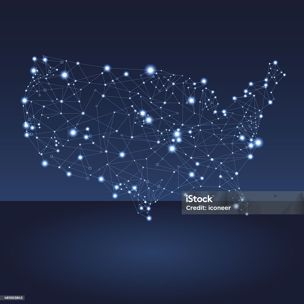 USA network Karte - Lizenzfrei Karte - Navigationsinstrument Vektorgrafik