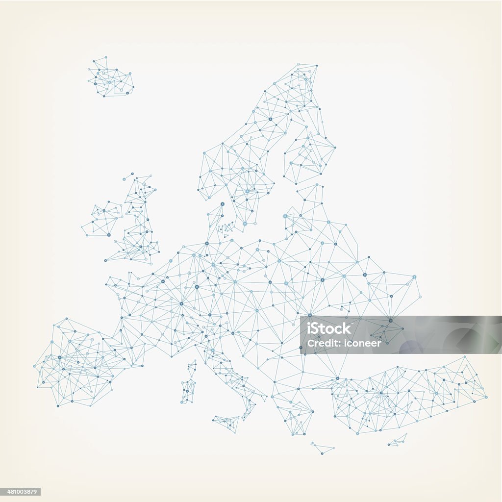 Europa-Netzwerk-Karte - Lizenzfrei Europäische Union Vektorgrafik