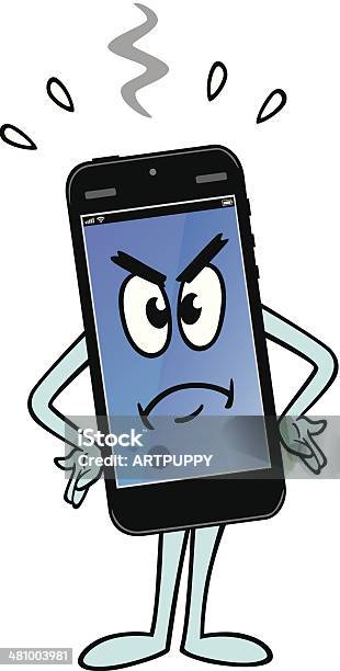 Angry Pda Character Stock Illustration - Download Image Now - Furious, Mobile Phone, Anger