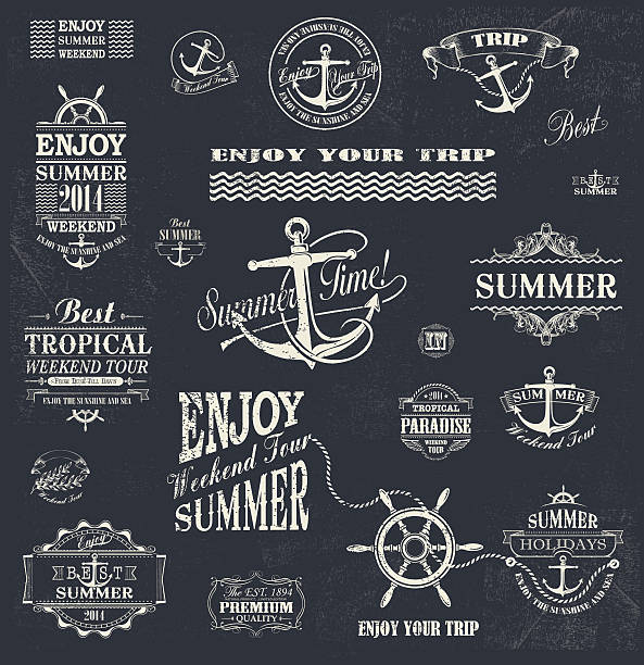 Summer trip  Design set vector art illustration