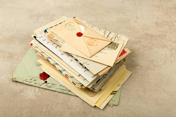 Pack of old letters Old envelopes and letters stacked in a bundle bundle photos stock pictures, royalty-free photos & images