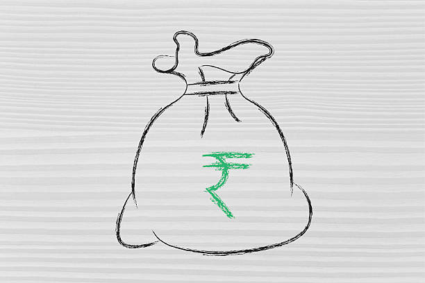 rupee money bag stock photo