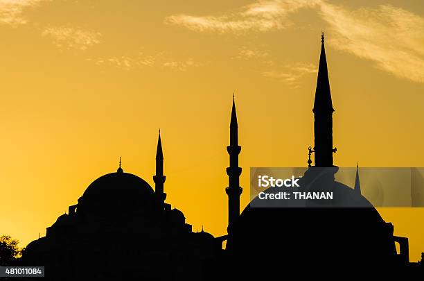 Silhouete Of Mosque At Sunset Iconic Istanbul Turkey Stock Photo - Download Image Now