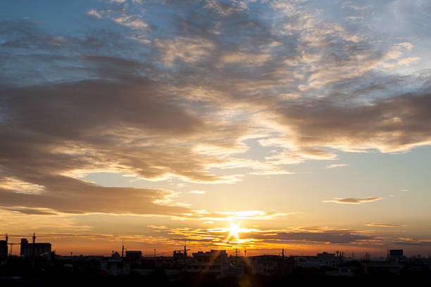 Silhouette Sunset in the city.so beautiful