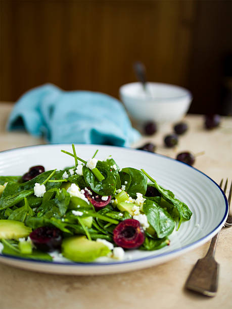 istock Healthy spinach and cherry salad 481015004