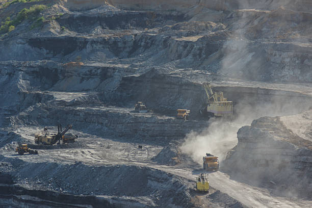 istock Work machinery in quarry for the extraction of coal 481018060