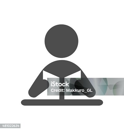 istock Read book man flat icon pictogram isolated on white 481022634