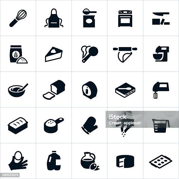 Baking Icons Stock Illustration - Download Image Now - Icon Symbol, Cookbook, Baking