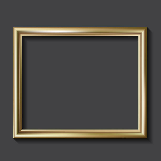 Simple golden picture frame Vector illustration, EPS 10 gold colored photos stock illustrations