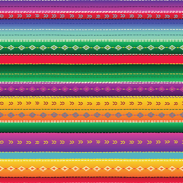 bezszwowe etniczne wzór tkaniny wzór z kolorowe paski - guatemalan culture stock illustrations