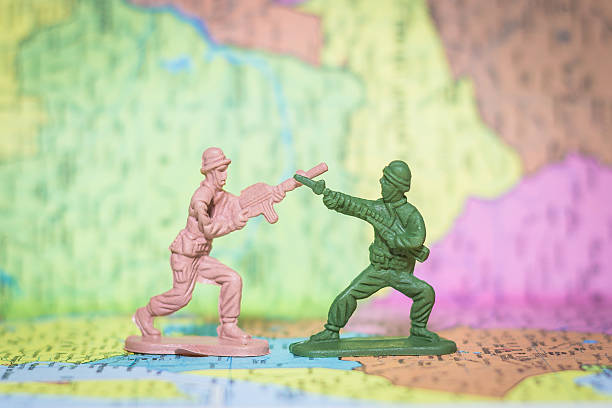 istock Toy Soldiers  on paper map background 481028624