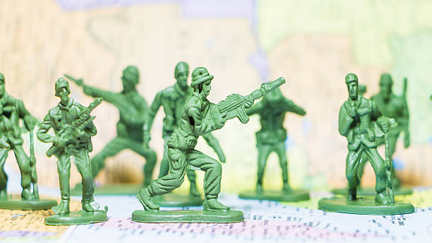 istock Toy Soldiers  on paper map background 481028636