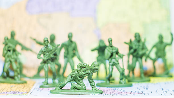istock Toy Soldiers  on paper map background 481028644