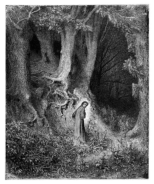 Dante's inferno engraving THE VISION OF HELL, Part 1.  dante stock illustrations