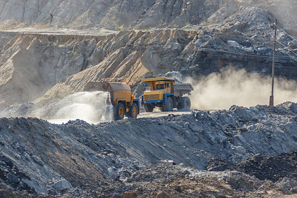istock quarry dumptruck working in a coal mine 481029200