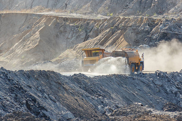 istock quarry dumptruck working in a coal mine 481029206