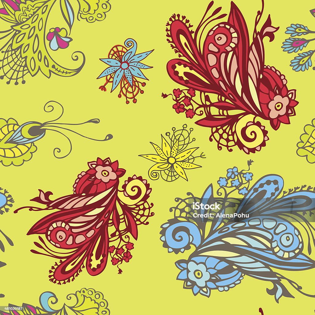 Colorful flower seamless pattern Colorful flower seamless pattern with doodle abstract elements Ancient stock vector