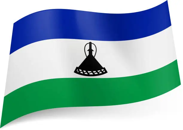 Vector illustration of State flag of Lesotho