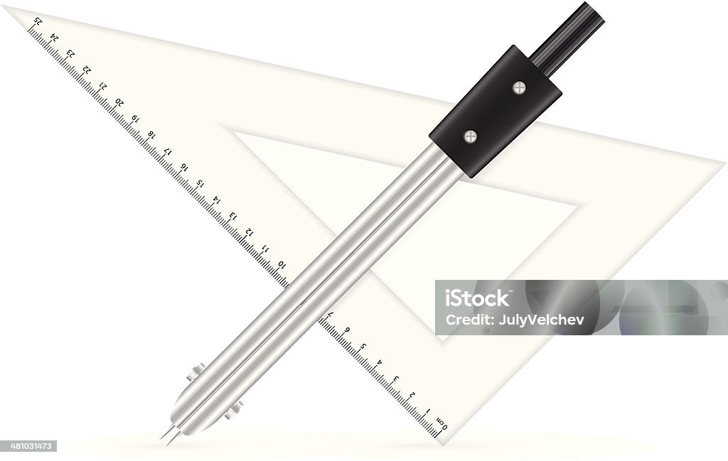 Triangle Compass Ruler Triangle Ruler And Drawing Compass Stock Illustration - Download Image ...