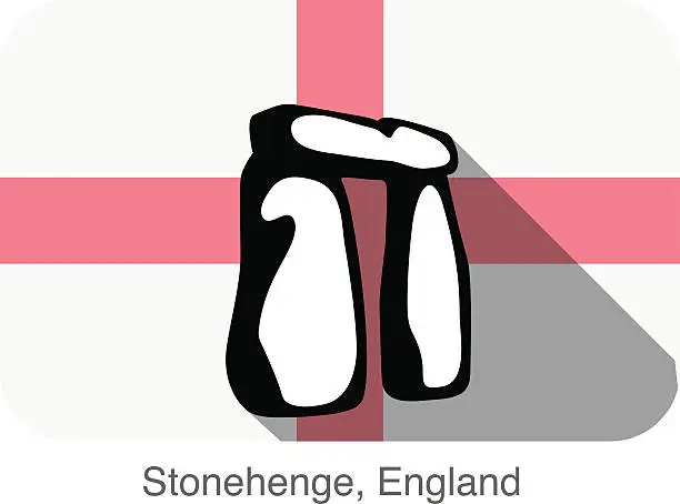 Vector illustration of England Stonehenge, landmark flat icon design