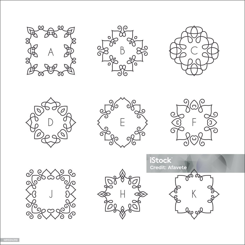 Monogram Collection Stock Illustration - Download Image Now - Swirl ...