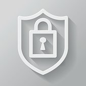 istock Security Paper Thin Line Interface Icon With Long Shadow 481034448