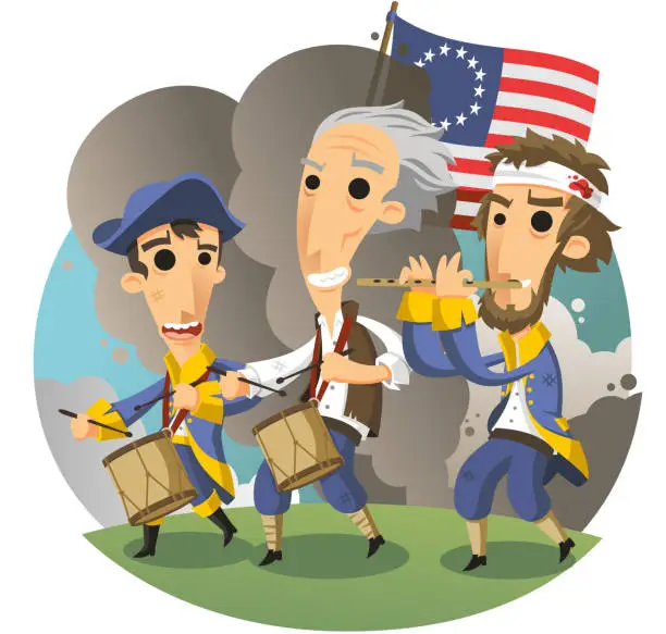 Vector illustration of American Revolutionary War of Independence