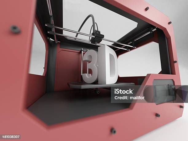 Red 3d Printer Closeup Stock Photo - Download Image Now - 3D Printing, Heat - Temperature, Black Color